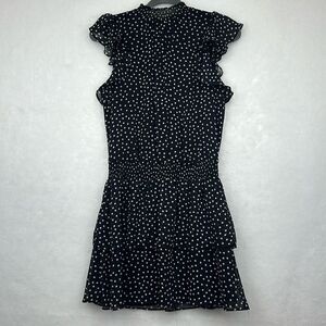 Express Women's Polka Dot Smocked-Waist Flutter-Sleeve Midi Dress Sz Small